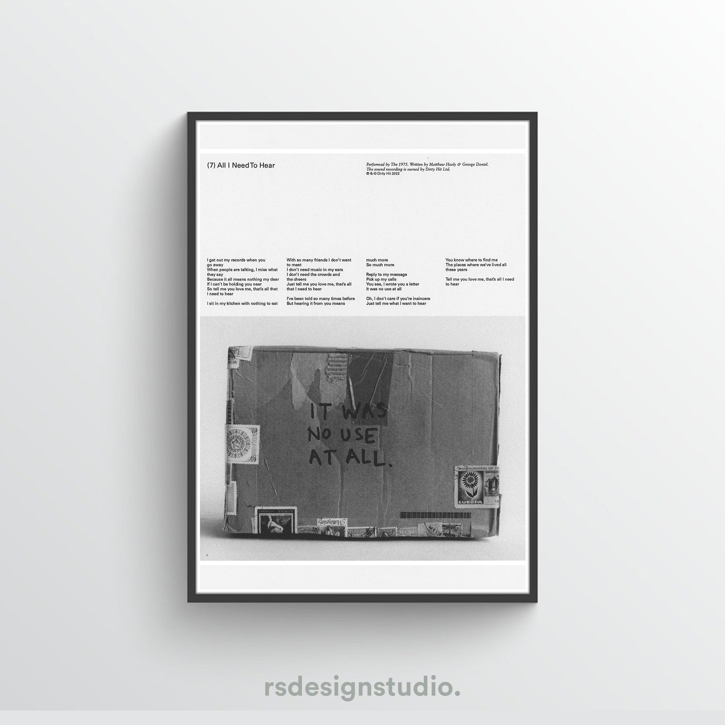 The 1975 Being Funny In A Foreign Language (All I Need To Hear) Poster