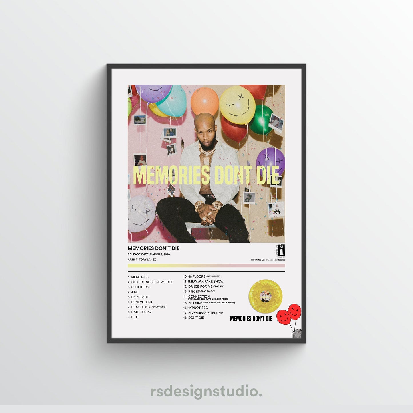 Tory Lanez MEMORIES DON'T DIE Album Poster