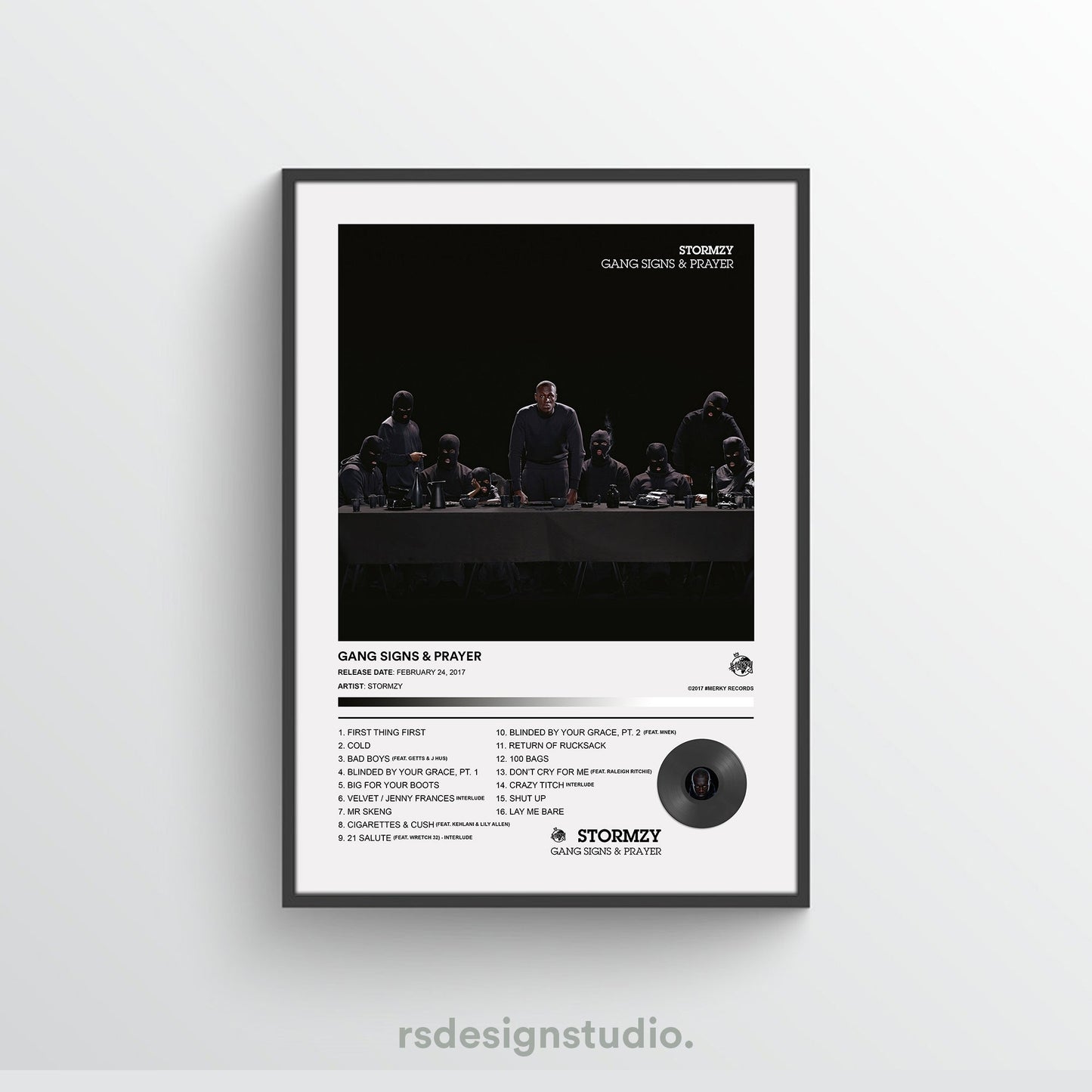 Stormzy GANG SIGNS & PRAYER Album Poster