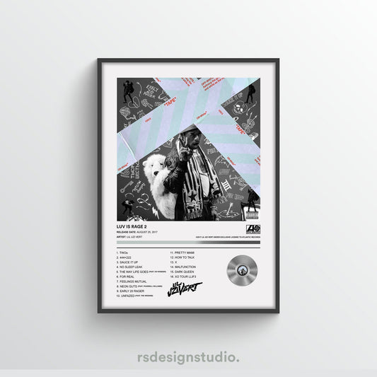 Lil Uzi Vert Luv Is Rage 2 Album Poster - rsdesignstudio