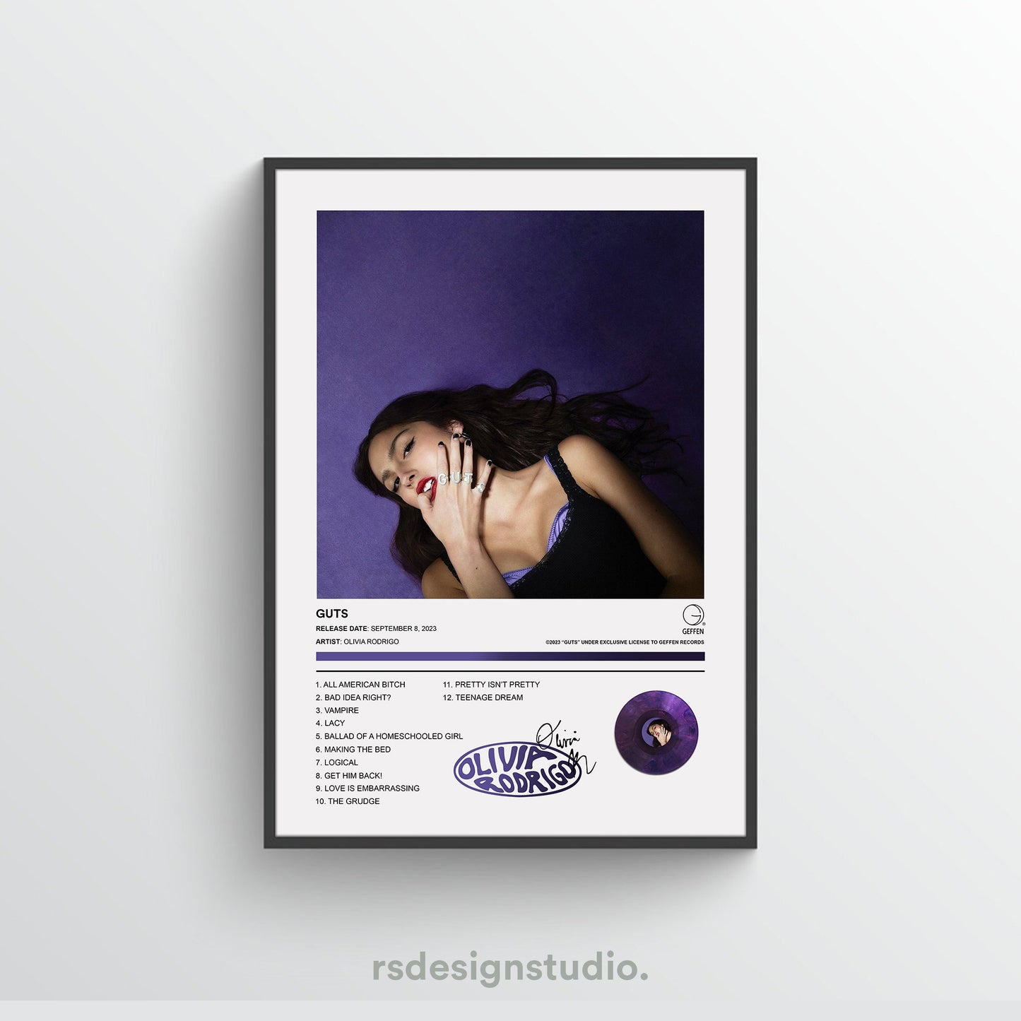 Olivia Rodrigo GUTS Album Poster