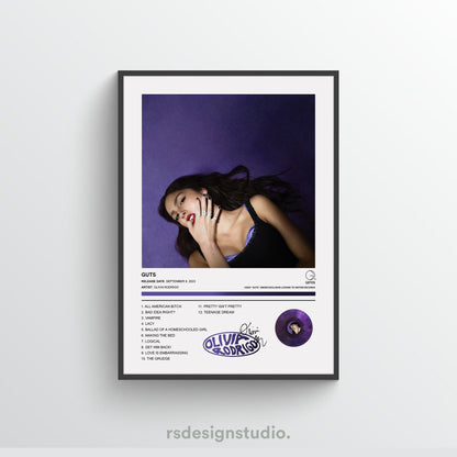 Olivia Rodrigo GUTS Album Poster