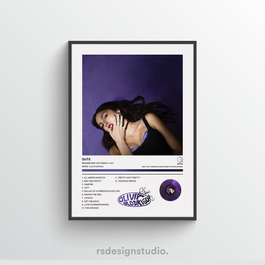 Olivia Rodrigo GUTS Album Poster