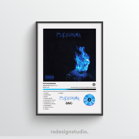 Dave Psychodrama Album Poster - rsdesignstudio