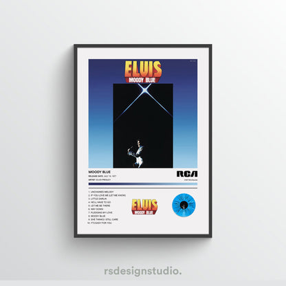 Elvis Presley MOODY BLUE Album Poster