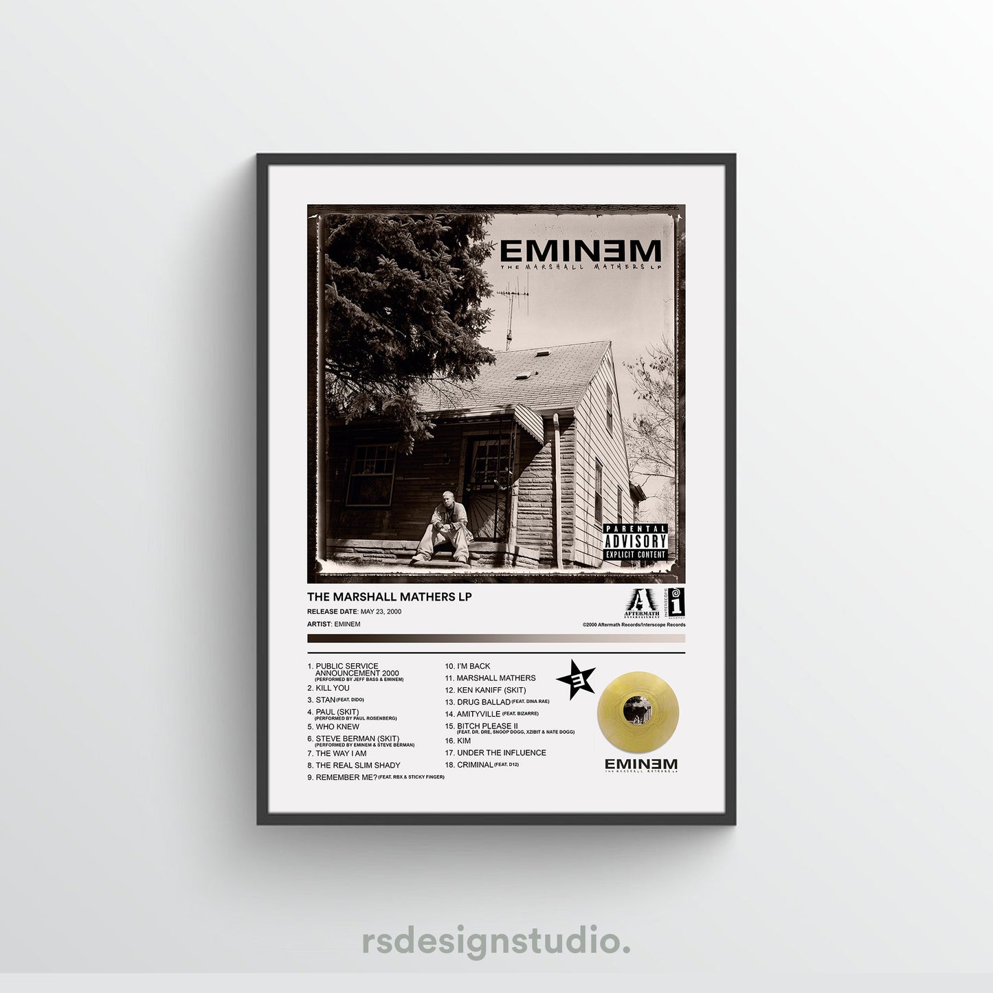 Eminem THE MARSHALL MATHERS LP Album Poster