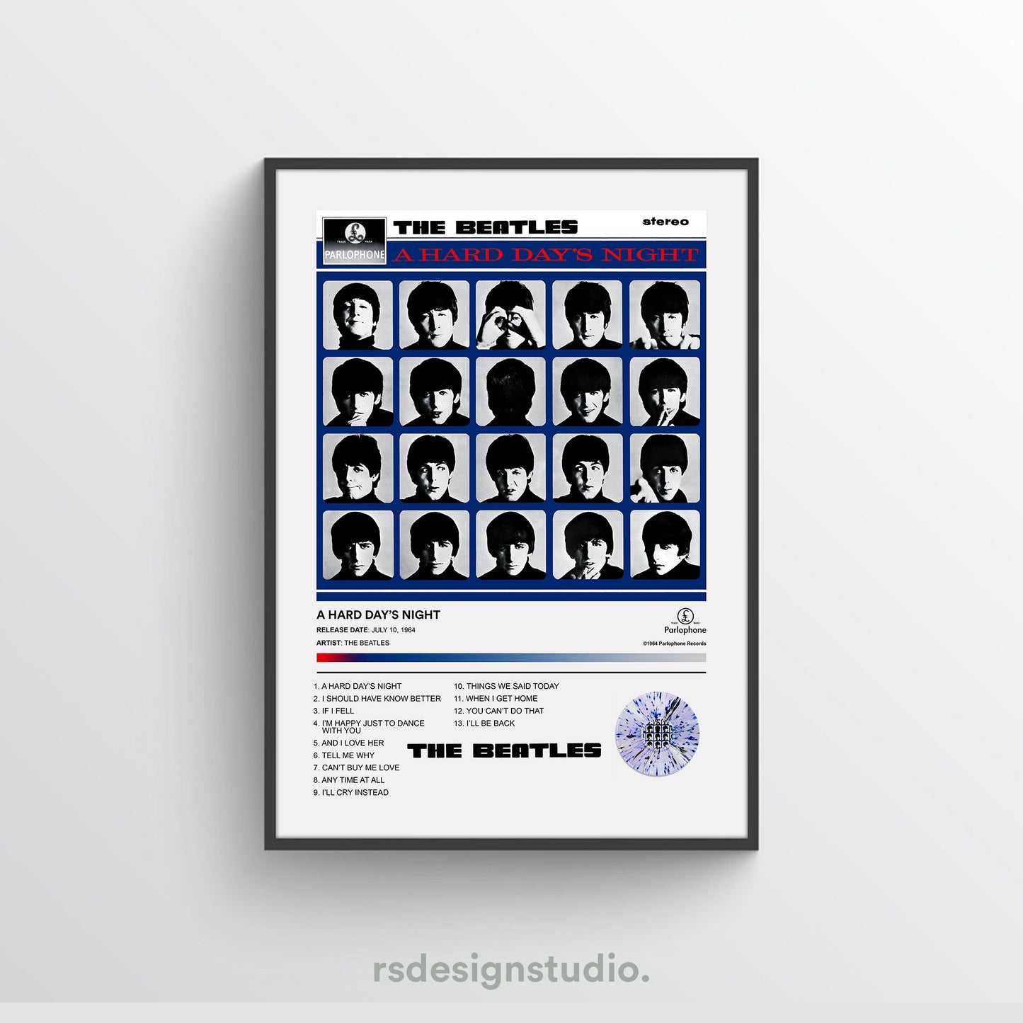 The Beatles A HARD DAY'S NIGHT Album Poster