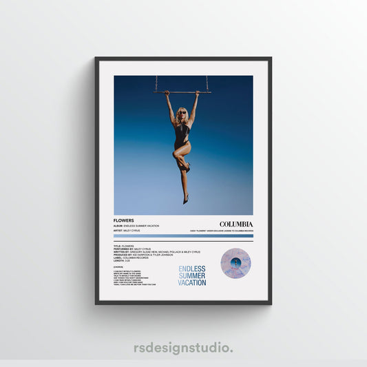 Miley Cyrus FLOWERS Poster