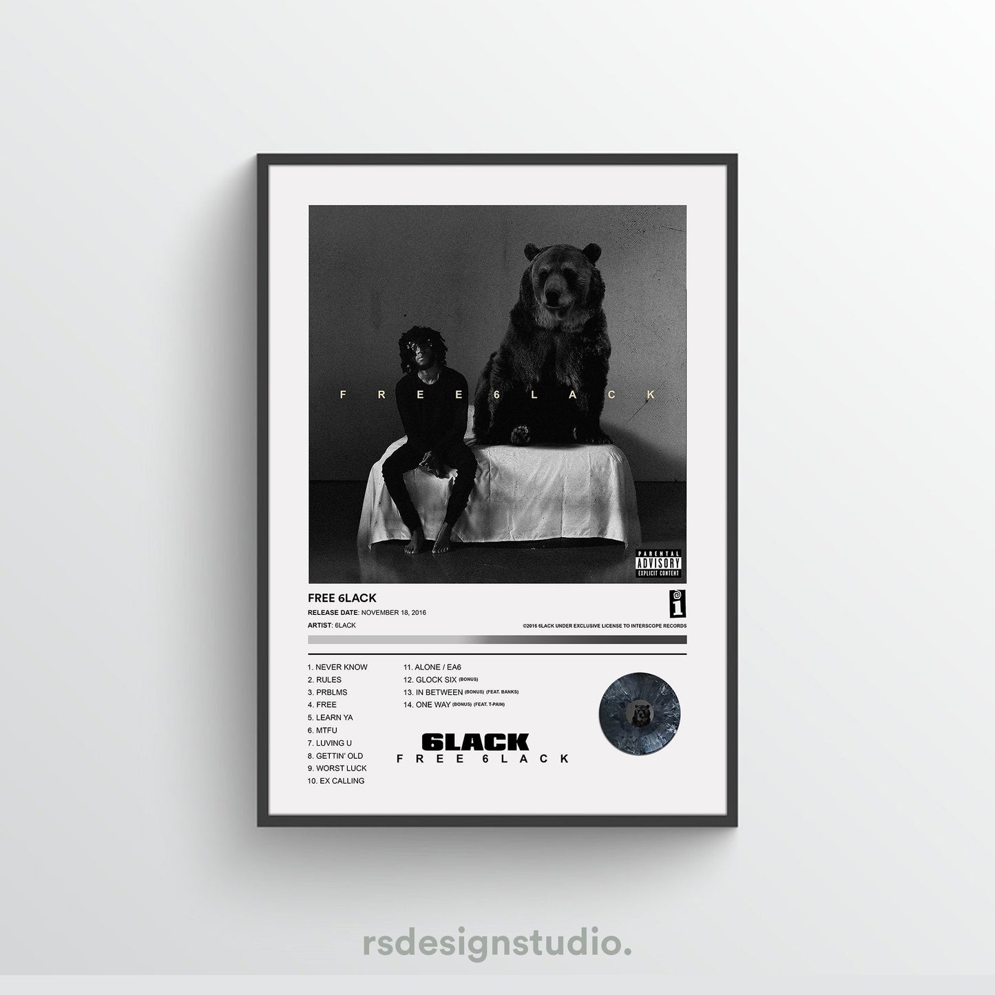 6LACK FREE 6LACK Album Poster