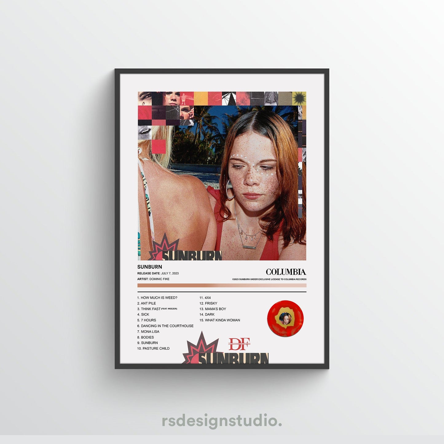 Dominic Fike SUNBURN Album Poster