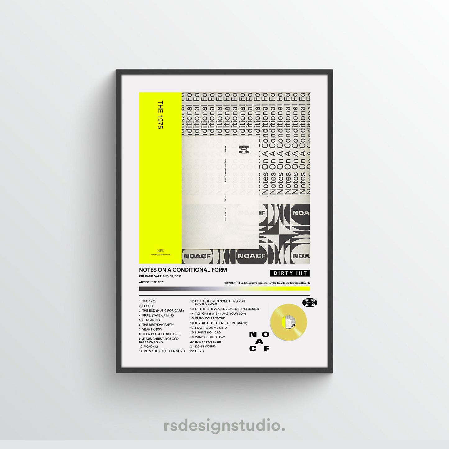 The 1975 NOTES ON A CONDITIONAL FORM Album Poster