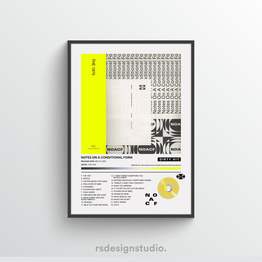 The 1975 NOTES ON A CONDITIONAL FORM Album Poster