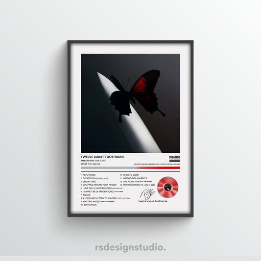 Post Malone Twelve Carat Toothache Album Poster - rsdesignstudio