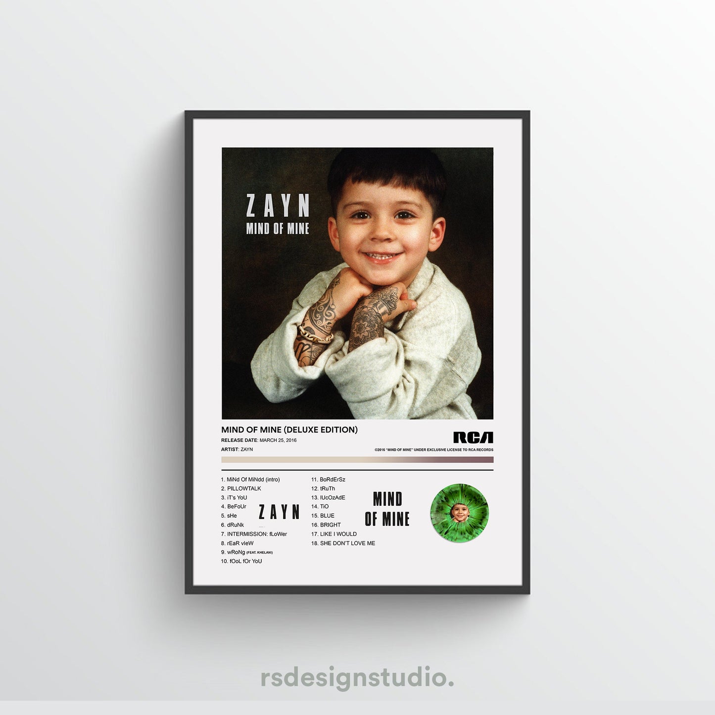 ZAYN MIND OF MINE Album Poster