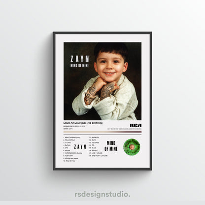 ZAYN MIND OF MINE Album Poster