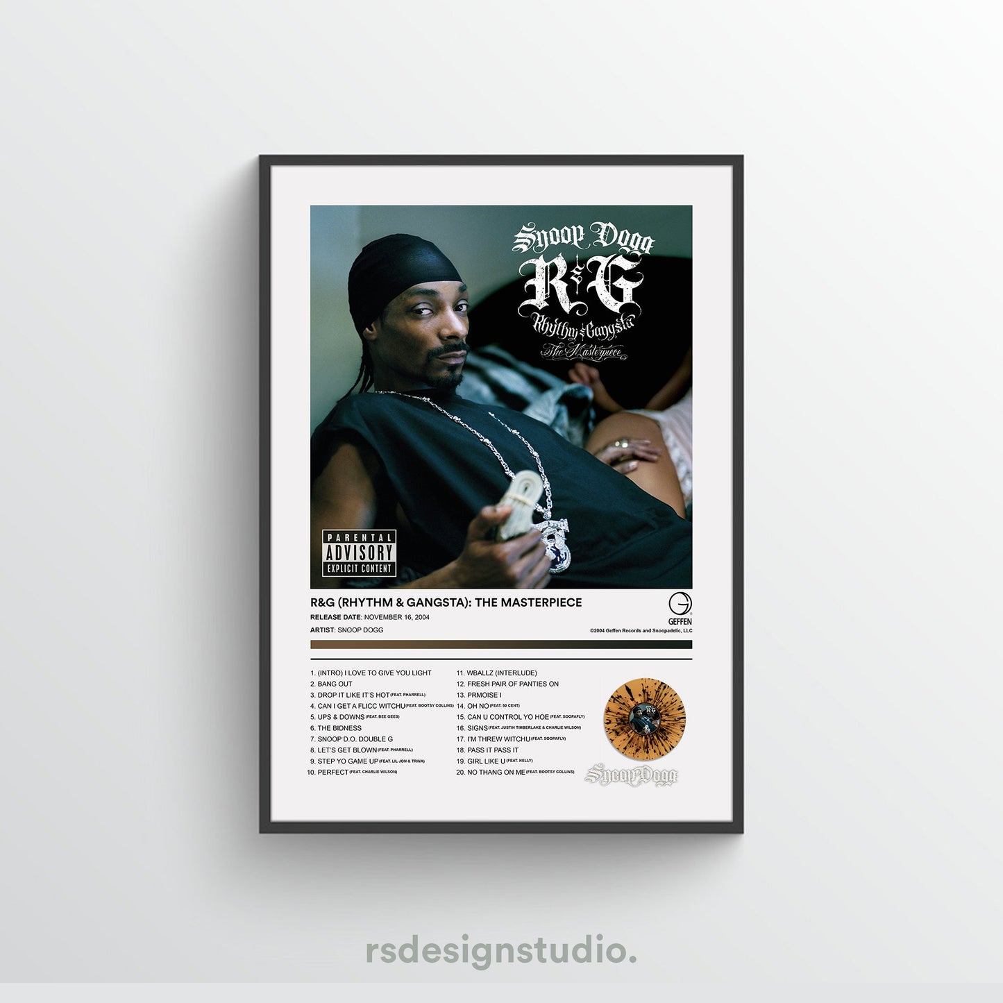 Snoop Dogg R&G (RHYTHM & GANGSTA) Album Poster