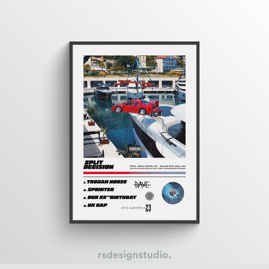 DAVE & Central Cee SPLIT DECISION Album Poster