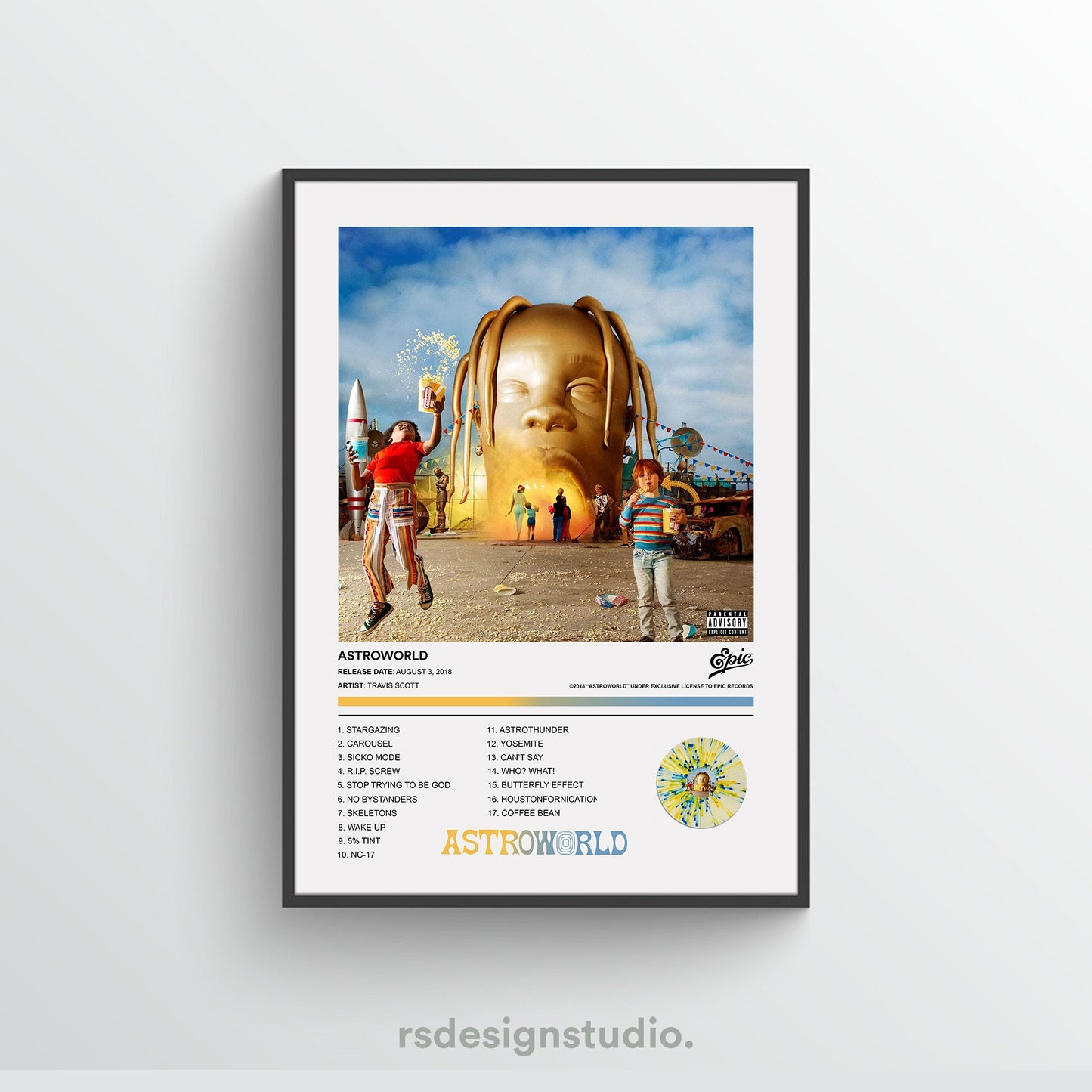Travis Scott ASTROWORLD Album Poster - rsdesignstudio