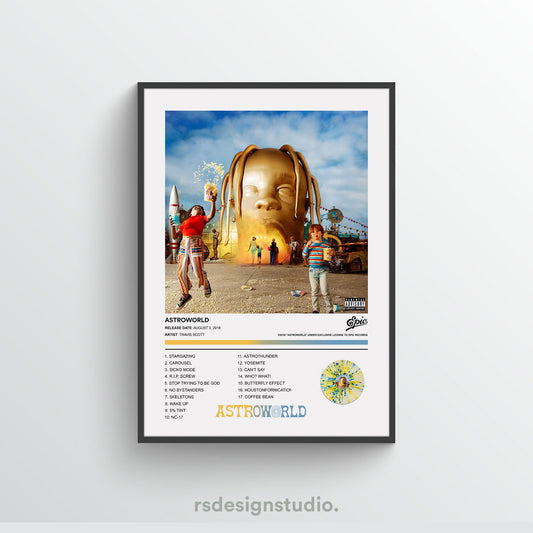 Travis Scott ASTROWORLD Album Poster - rsdesignstudio