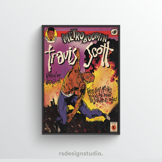 Metro Boomin HEROES & VILLAINS (Travis Scott) Poster