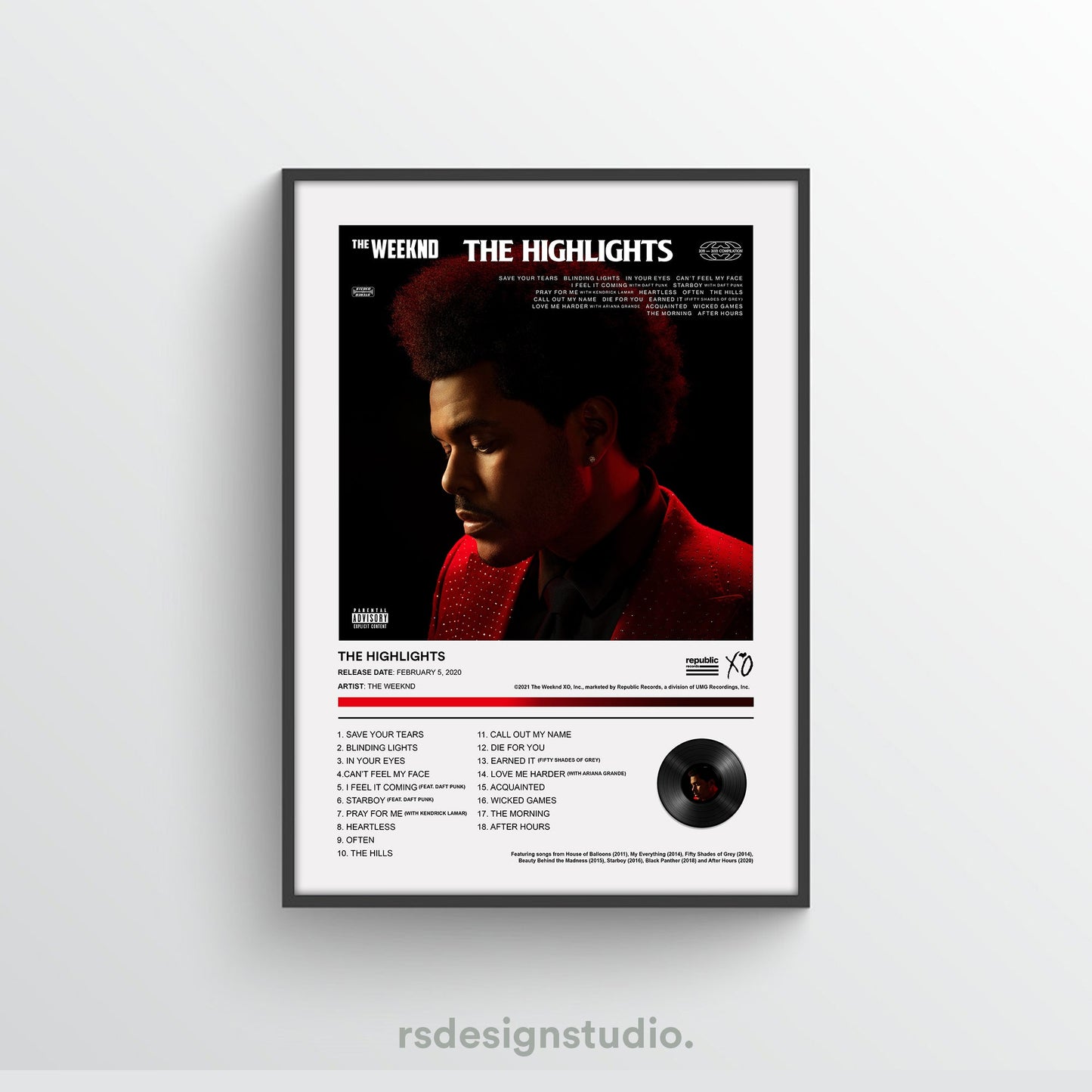 The Weeknd THE HIGHLIGHTS Album Poster