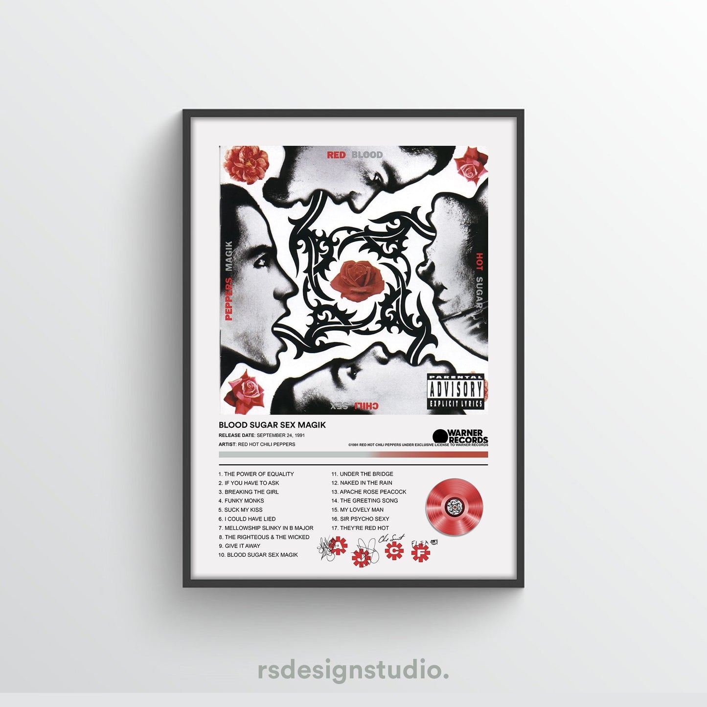Red Hot Chili Peppers Blood Sugar Sex Magik Album Poster - rsdesignstudio