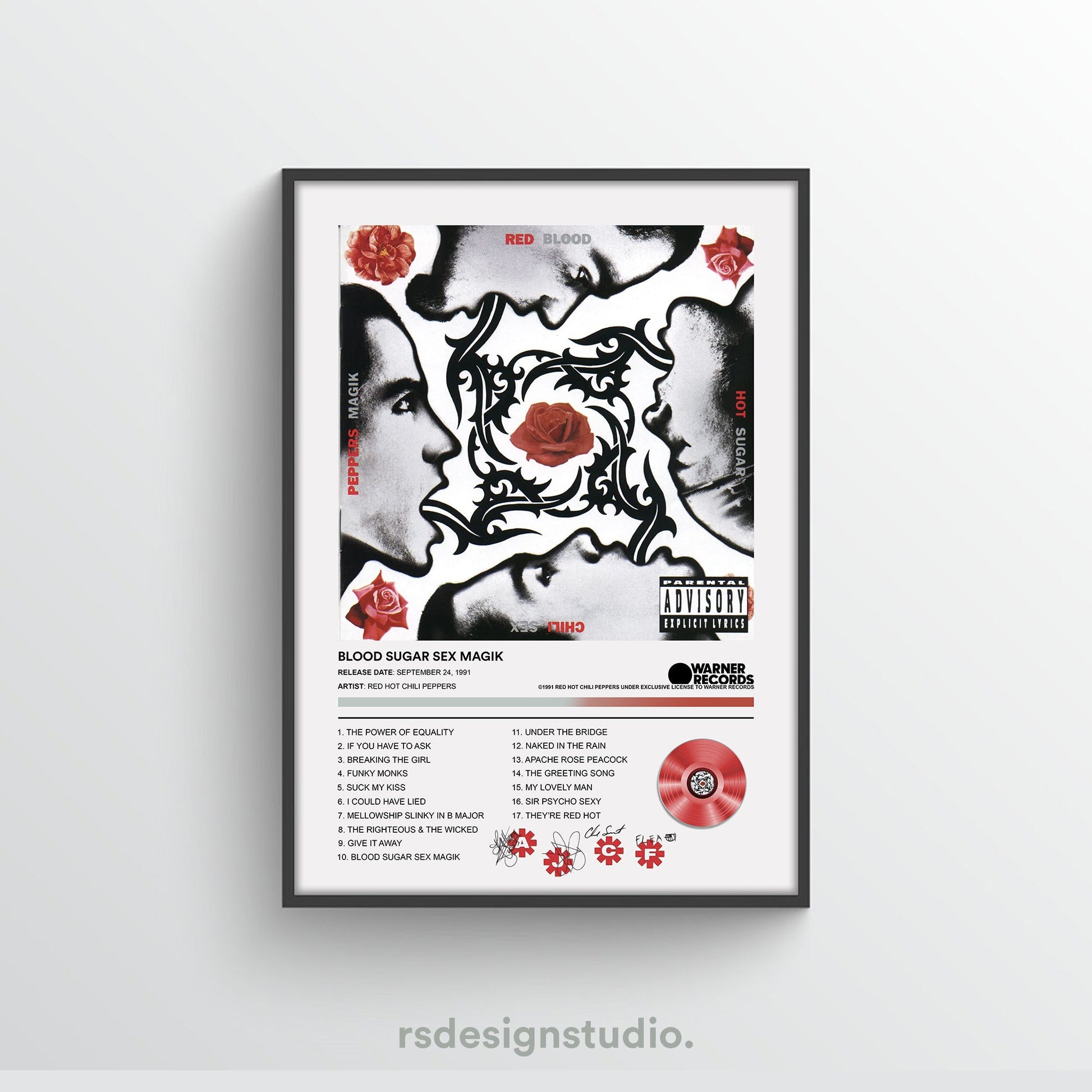 Red Hot Chili Peppers Blood Sugar Sex Magik Album Poster - rsdesignstudio