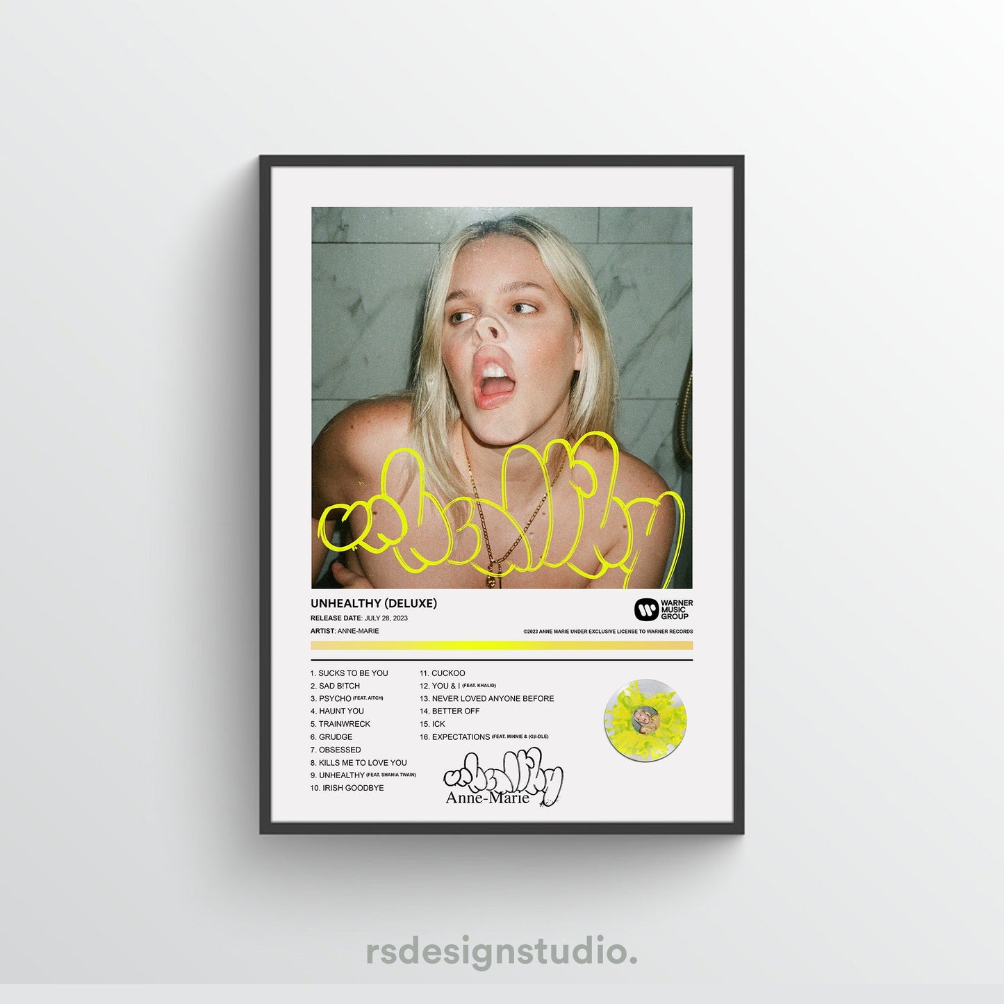 Anne-Marie UNHEALTHY Album Poster