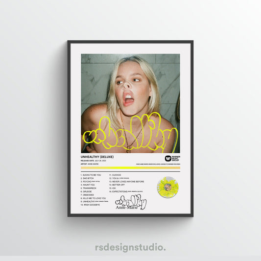 Anne-Marie UNHEALTHY Album Poster