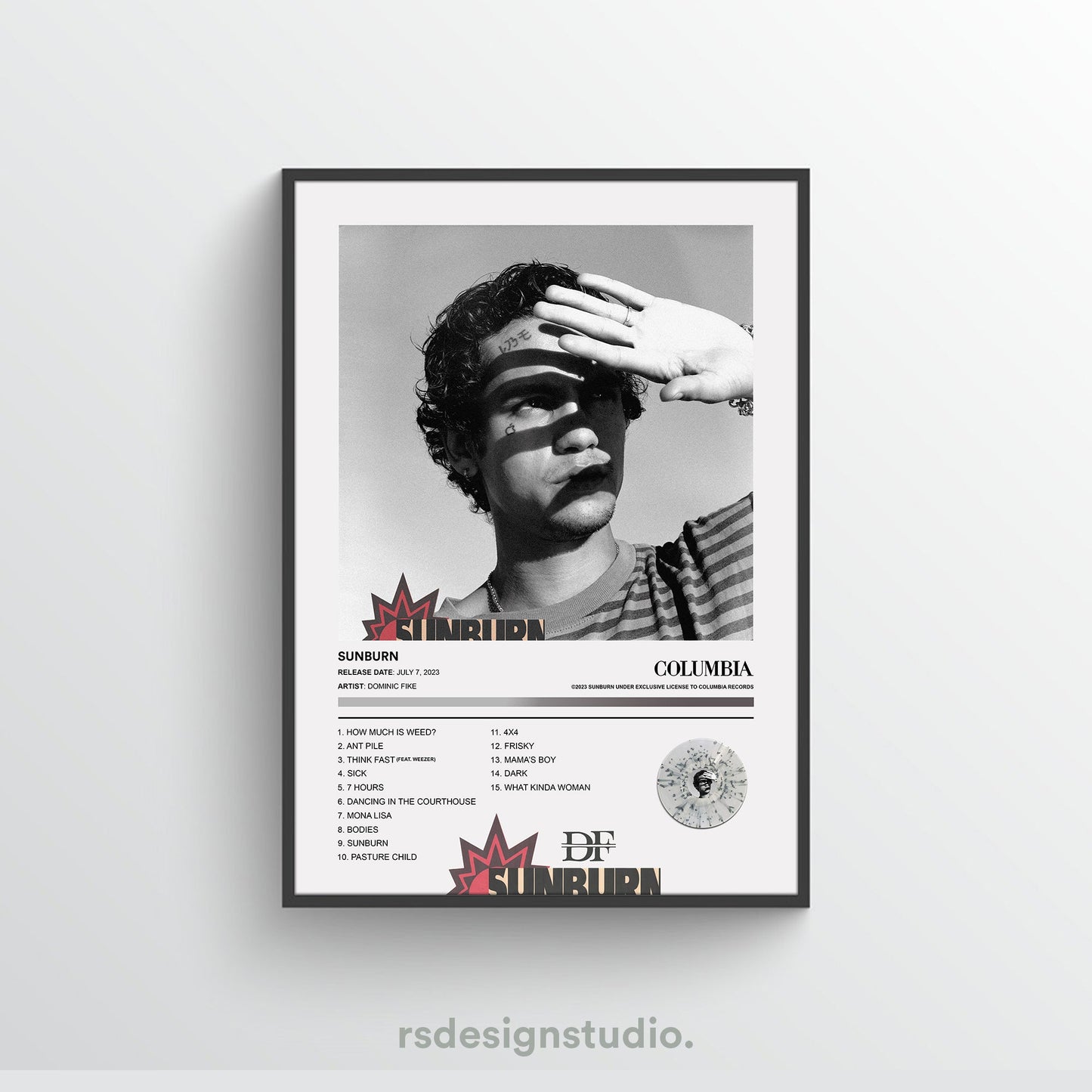 Dominic Fike SUNBURN (ALT COVER) Album Poster