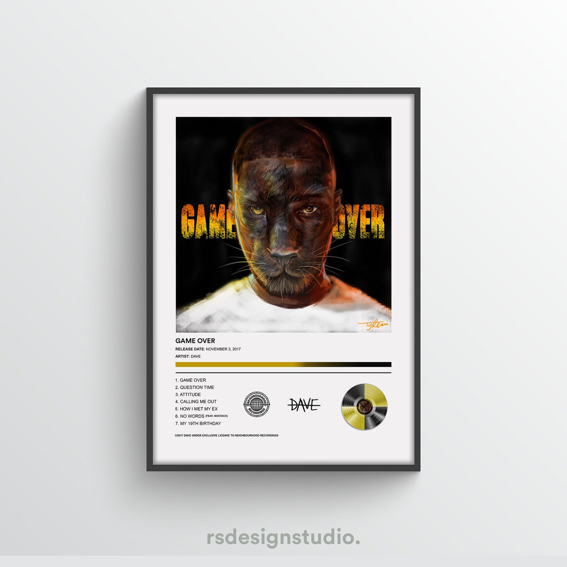 DAVE Game Over Album Poster - rsdesignstudio