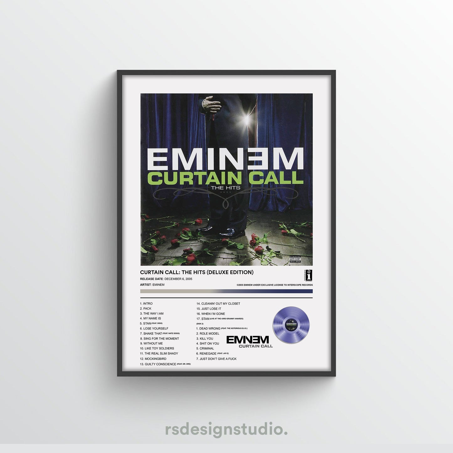Eminem Curtain Call: The Hits (Deluxe Edition) Album Poster