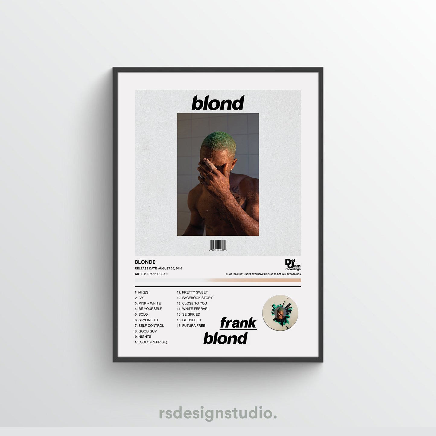 Frank Ocean BLONDE Album Poster