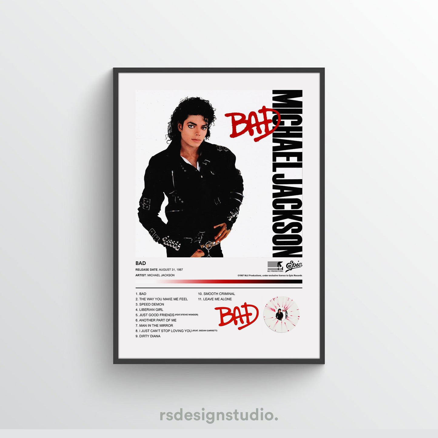 Michael Jackson BAD Album Poster