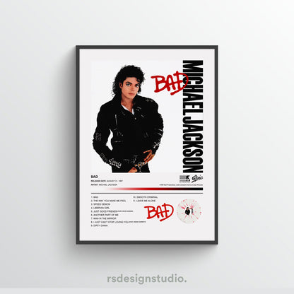 Michael Jackson BAD Album Poster