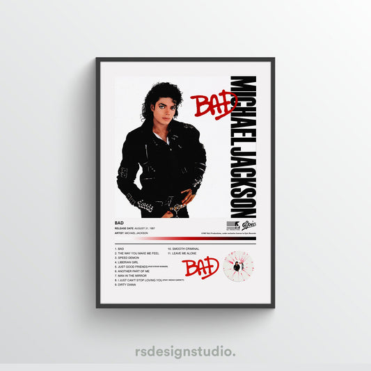 Michael Jackson BAD Album Poster