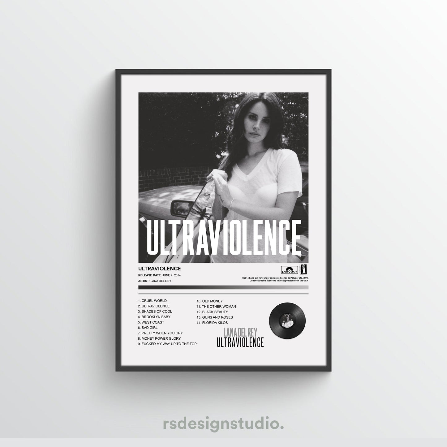 Lana Del Rey ULTRAVIOLENCE Album Poster