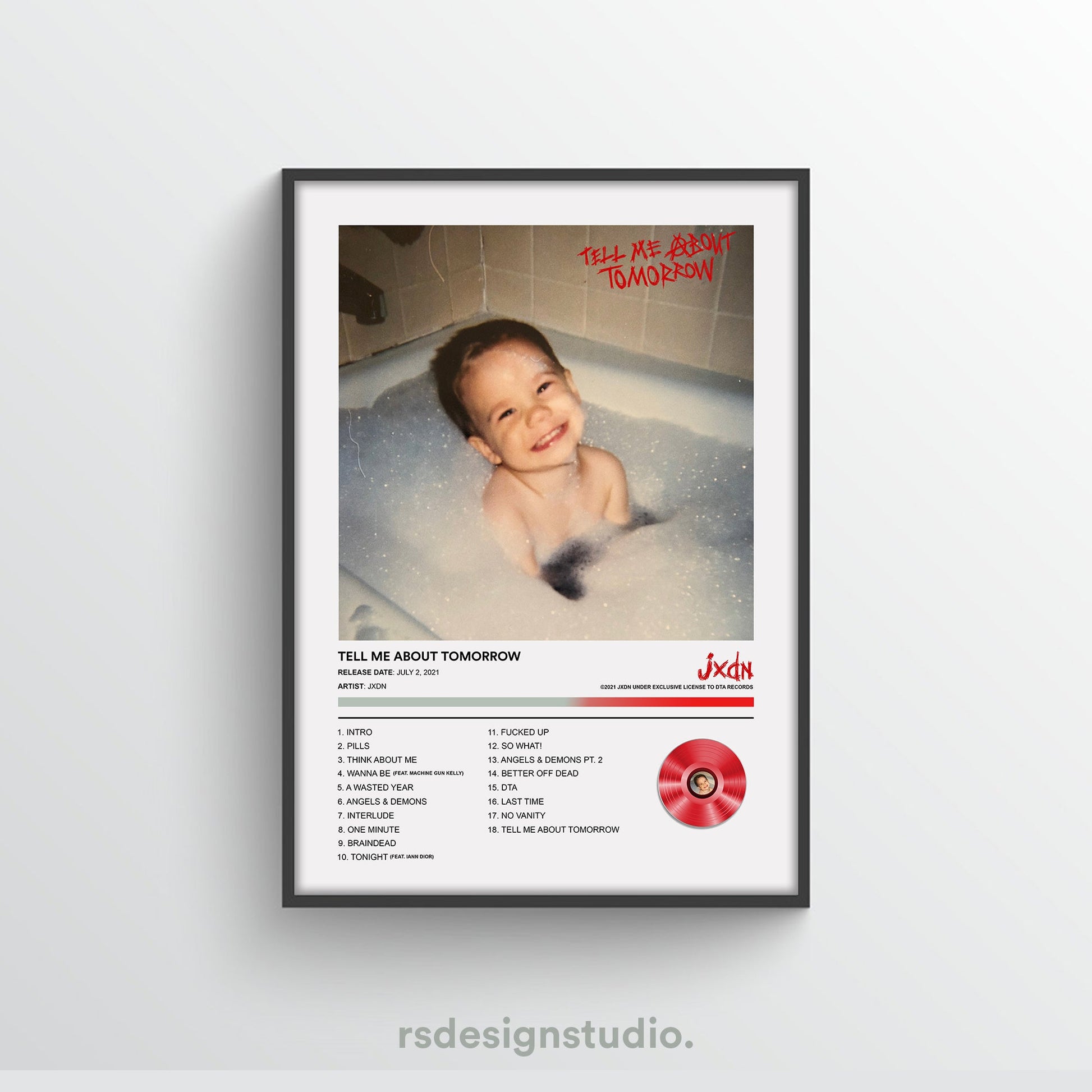 Jxdn Tell Me About Tomorrow Album Poster - rsdesignstudio