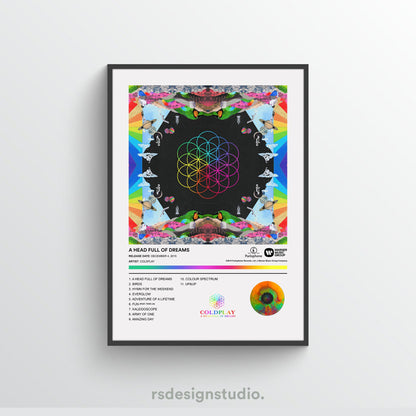 Coldplay A HEAD FULL OF DREAMS Album Poster