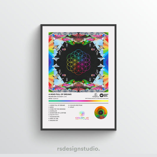 Coldplay A HEAD FULL OF DREAMS Album Poster