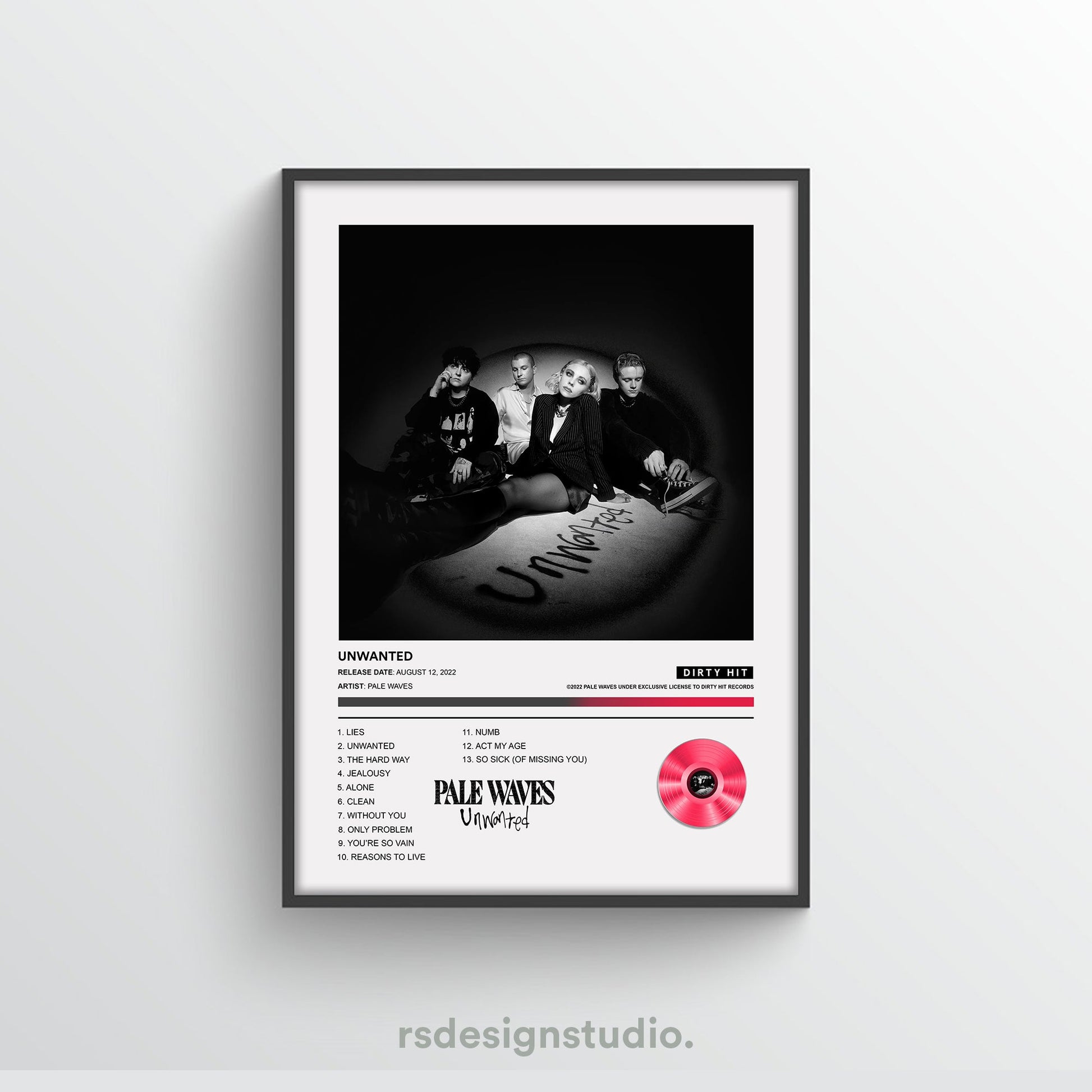 Pale Waves Unwanted Album Poster - rsdesignstudio