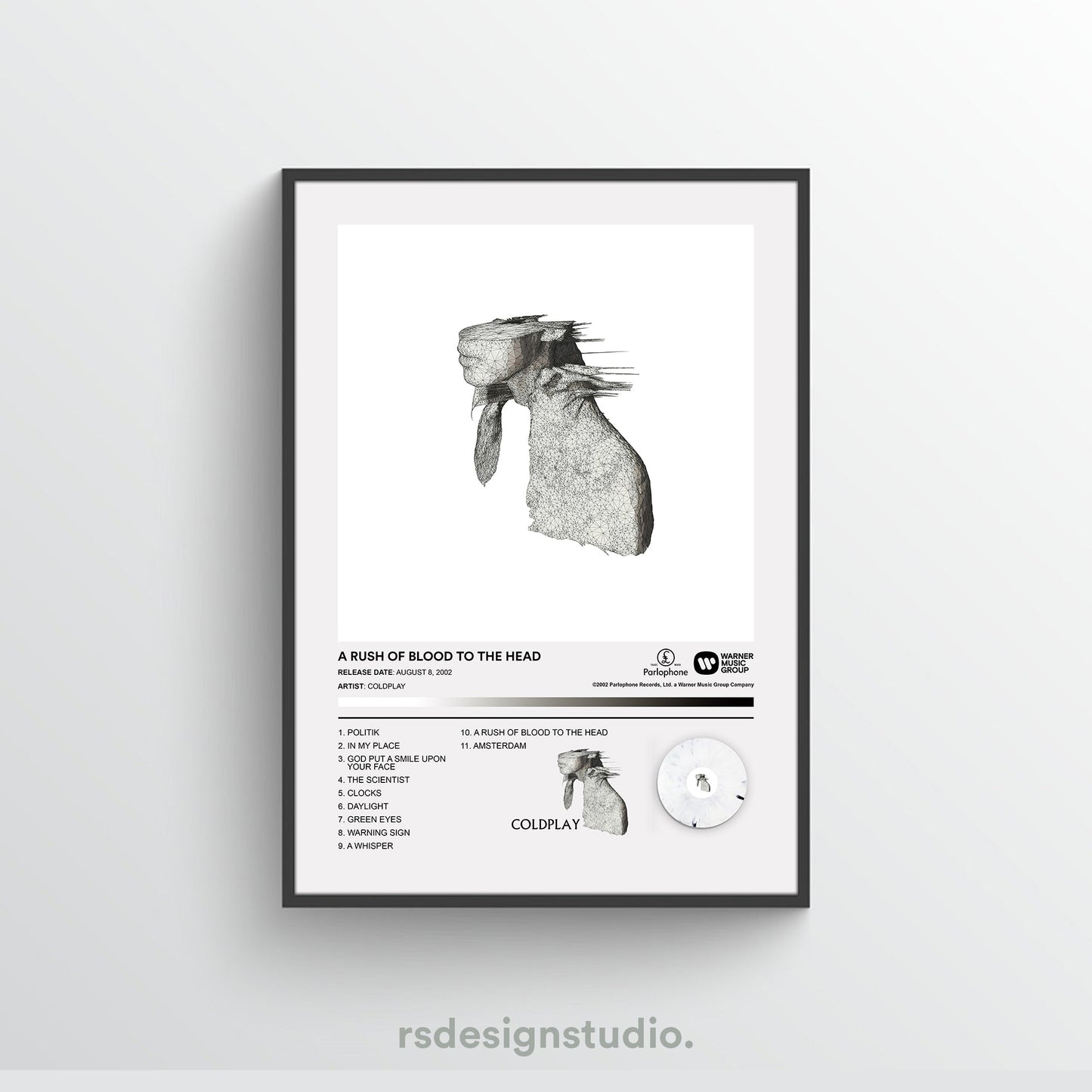 Coldplay A RUSH OF BLOOD TO THE HEAD Album Poster