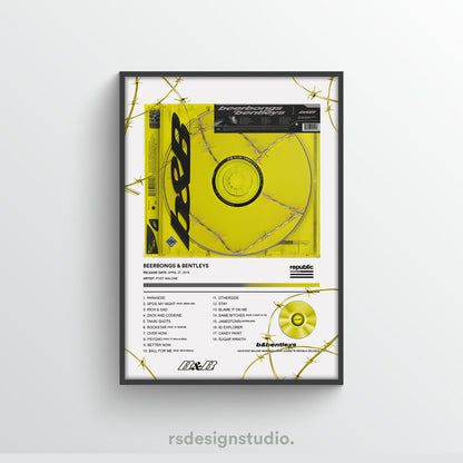 Post Malone Beerbongs & Bentleys Album Poster - rsdesignstudio