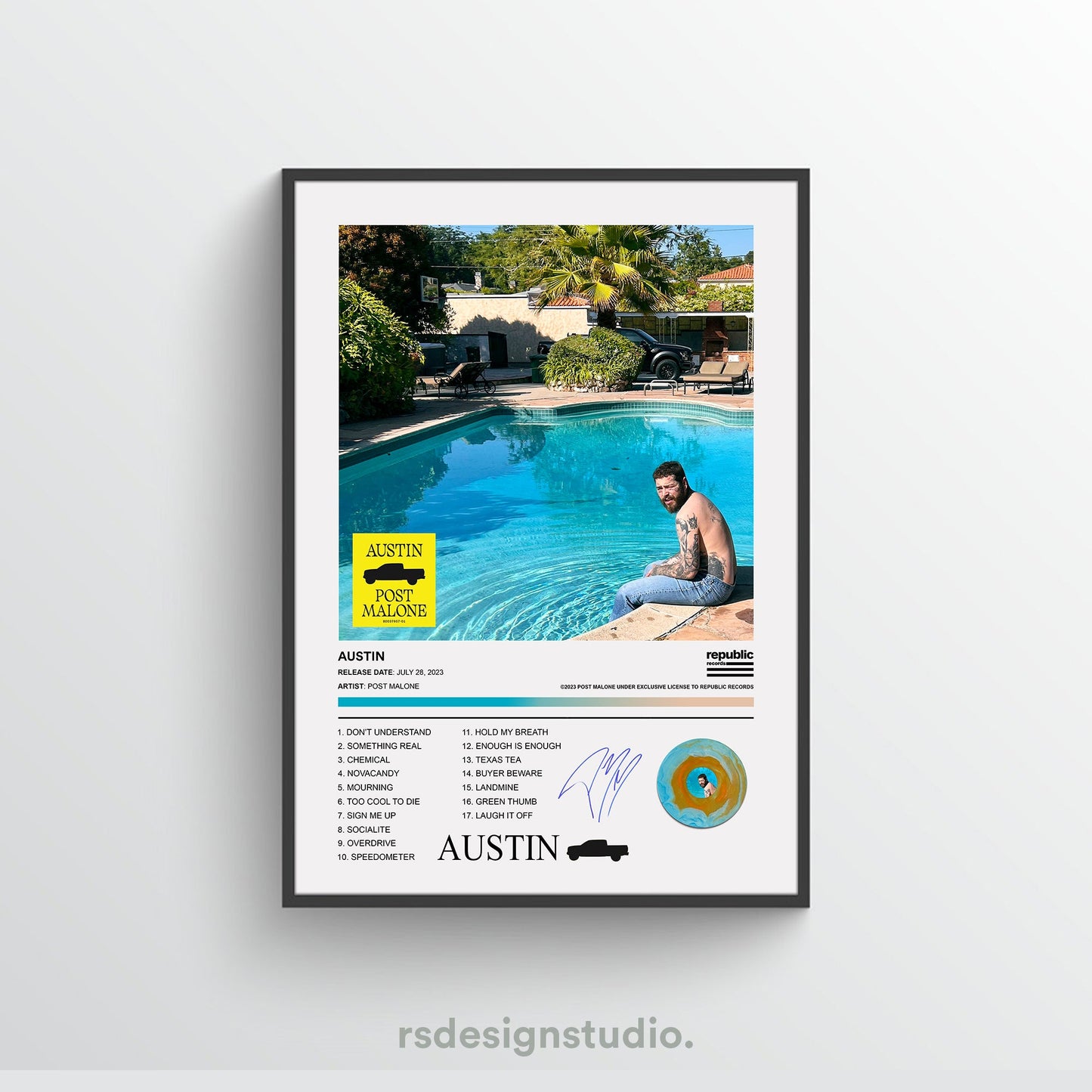 Post Malone AUSTIN Album Poster