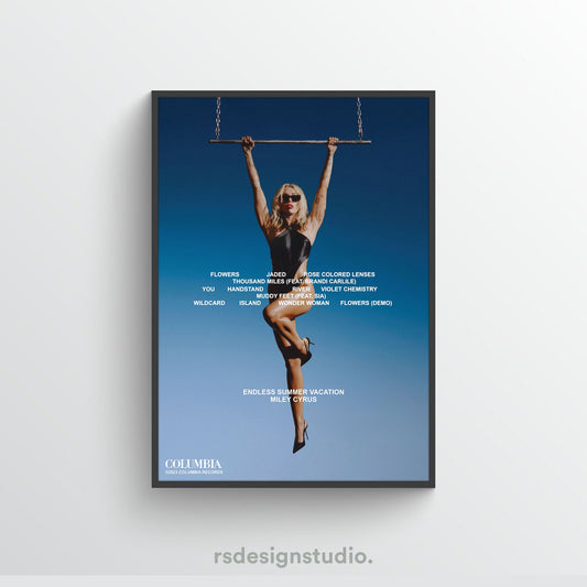 Miley Cyrus ENDLESS SUMMER VACATION Tracklist Poster