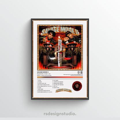 21 Savage & Metro Boomin SAVAGE MODE II Album Poster