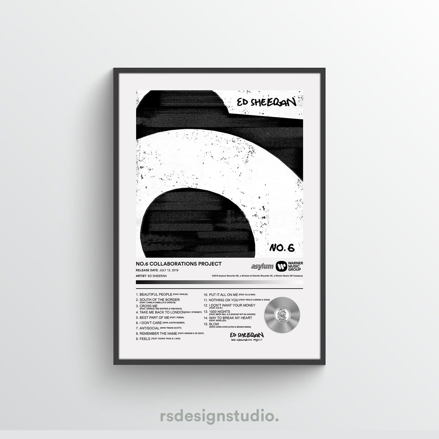 Ed Sheeran NO. 6 COLLABORATIONS PROJECT Album Poster