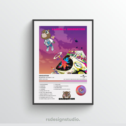 Kanye West GRADUATION Album Poster - rsdesignstudio