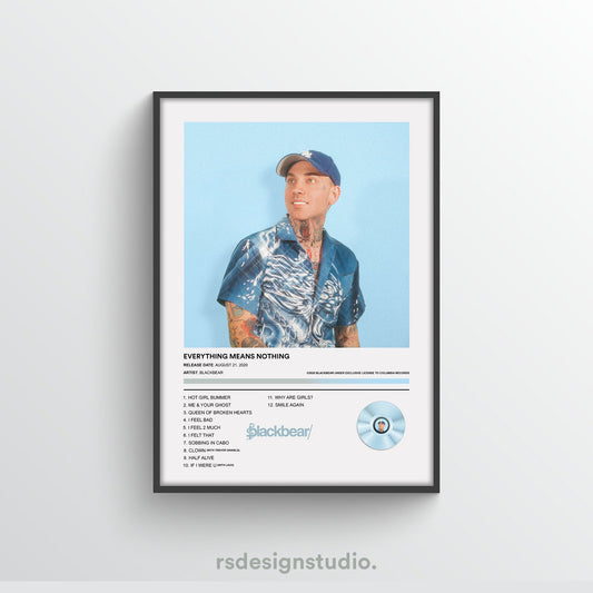 Blackbear Everything Means Nothing Album Poster - rsdesignstudio