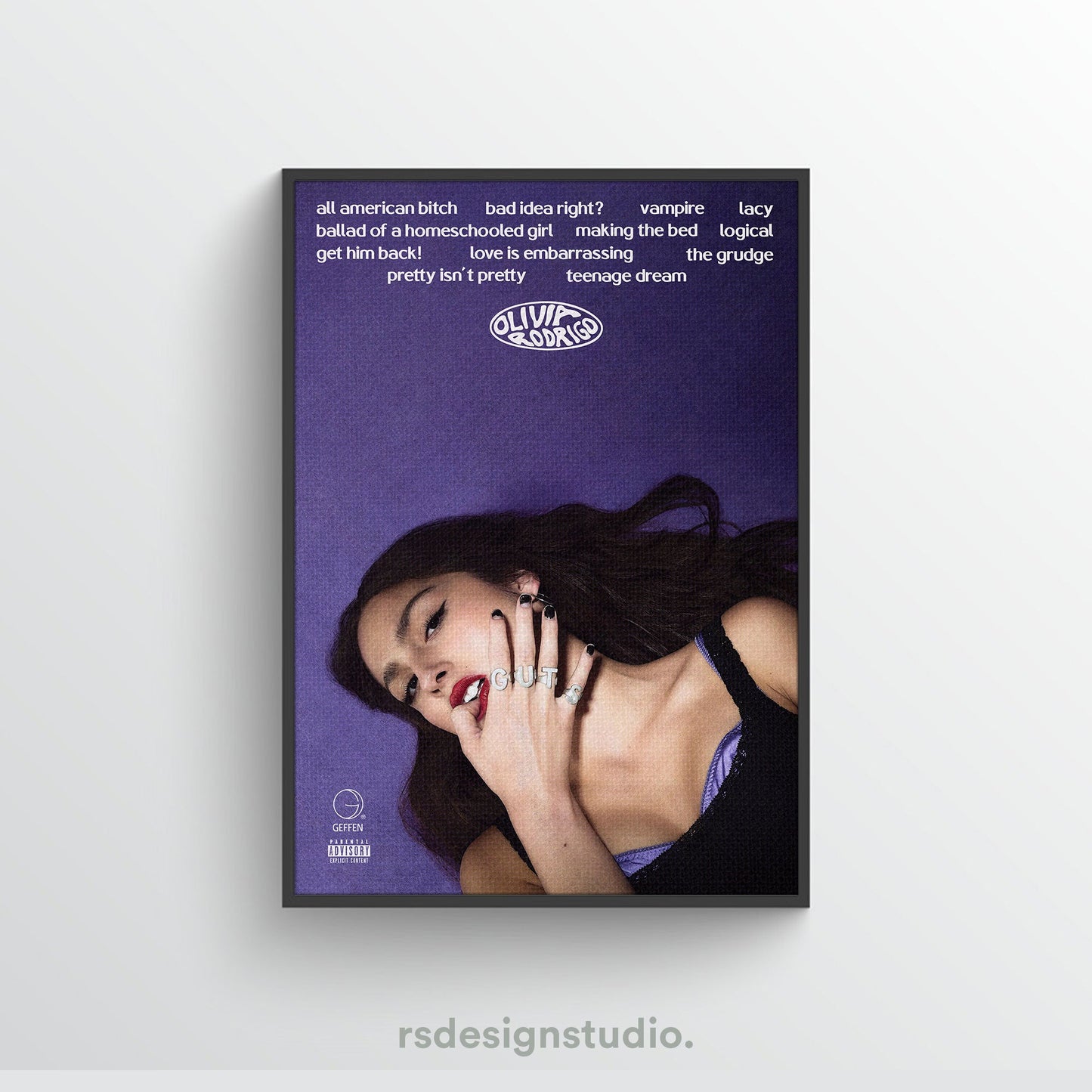 Olivia Rodrigo GUTS Tracklist Poster